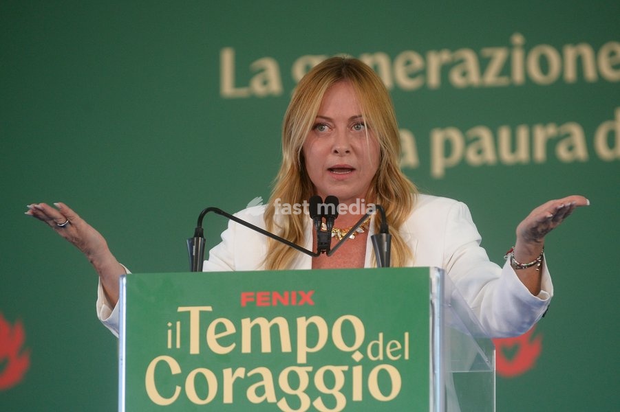 Italy, Rome, 20 September, 2026 : Fenix, meeting of 'Gioventu' Nazionale', youth organization of Fratelli d'Italia. Pictured : Premier Giorgfia Meloni