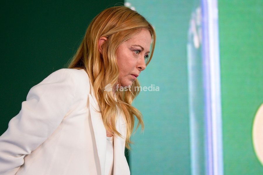 Italy, Rome, 20 September, 2026 : Fenix, meeting of 'Gioventu' Nazionale', youth organization of Fratelli d'Italia. Pictured : Premier Giorgfia Meloni