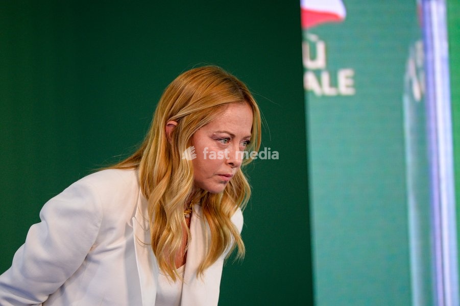 Italy, Rome, 20 September, 2026 : Fenix, meeting of 'Gioventu' Nazionale', youth organization of Fratelli d'Italia. Pictured : Premier Giorgfia Meloni