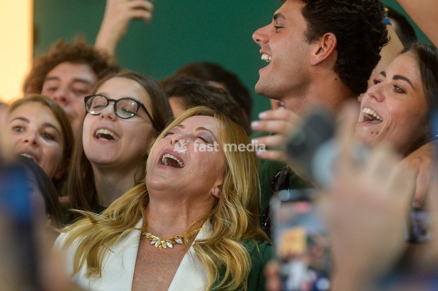 Italy, Rome, 20 September, 2026 : Fenix, meeting of 'Gioventu' Nazionale', youth organization of Fratelli d'Italia. Pictured : Premier Giorgfia Meloni