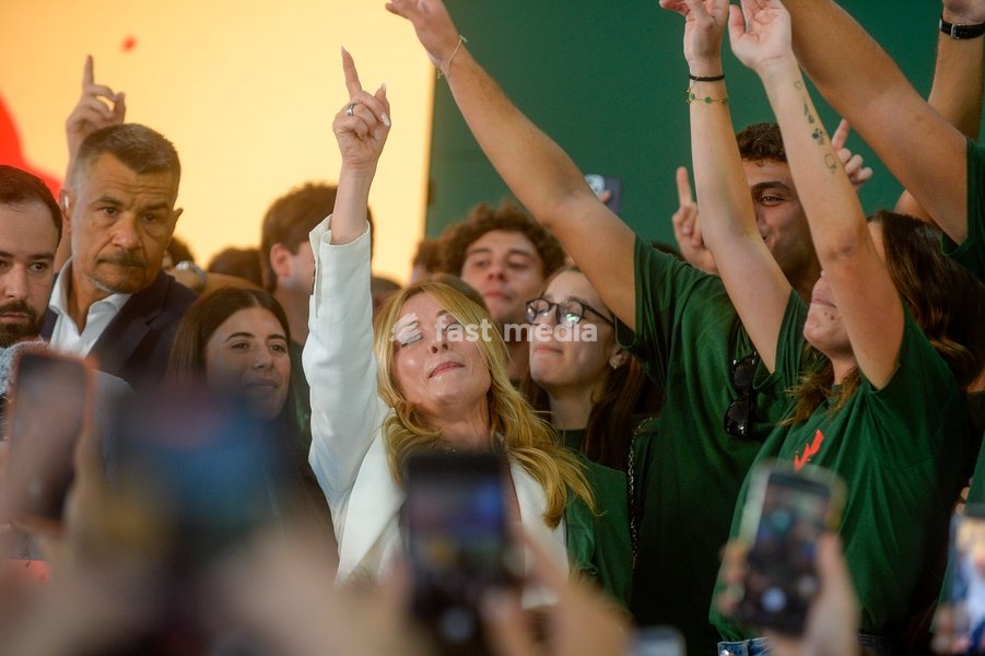 Italy, Rome, 20 September, 2026 : Fenix, meeting of 'Gioventu' Nazionale', youth organization of Fratelli d'Italia. Pictured : Premier Giorgfia Meloni