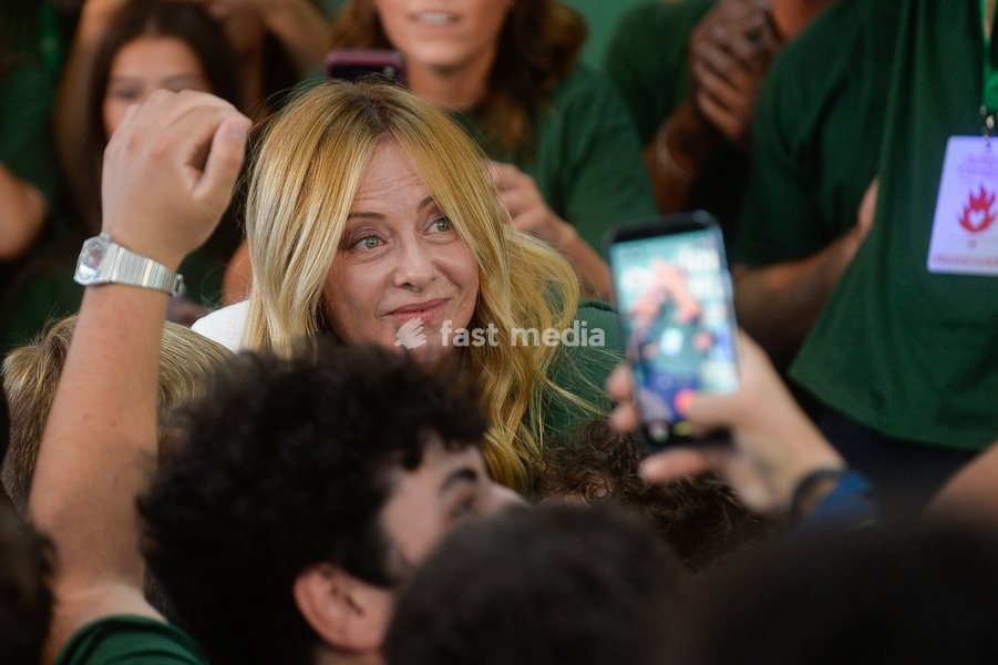 Italy, Rome, 20 September, 2026 : Fenix, meeting of 'Gioventu' Nazionale', youth organization of Fratelli d'Italia. Pictured : Premier Giorgfia Meloni
