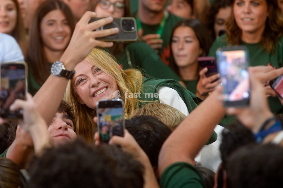 Italy, Rome, 20 September, 2026 : Fenix, meeting of 'Gioventu' Nazionale', youth organization of Fratelli d'Italia. Pictured : Premier Giorgfia Meloni
