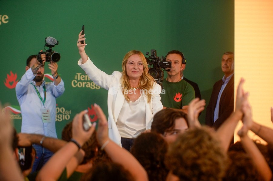 Italy, Rome, 20 September, 2026 : Fenix, meeting of 'Gioventu' Nazionale', youth organization of Fratelli d'Italia. Pictured : Premier Giorgfia Meloni
