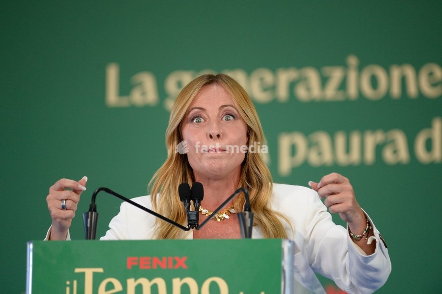 Italy, Rome, 20 September, 2026 : Fenix, meeting of 'Gioventu' Nazionale', youth organization of Fratelli d'Italia. Pictured : Premier Giorgfia Meloni