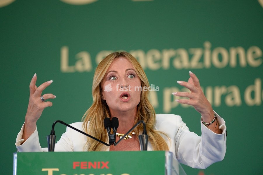 Italy, Rome, 20 September, 2026 : Fenix, meeting of 'Gioventu' Nazionale', youth organization of Fratelli d'Italia. Pictured : Premier Giorgfia Meloni