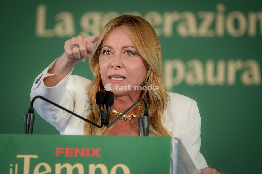 Italy, Rome, 20 September, 2026 : Fenix, meeting of 'Gioventu' Nazionale', youth organization of Fratelli d'Italia. Pictured : Premier Giorgfia Meloni