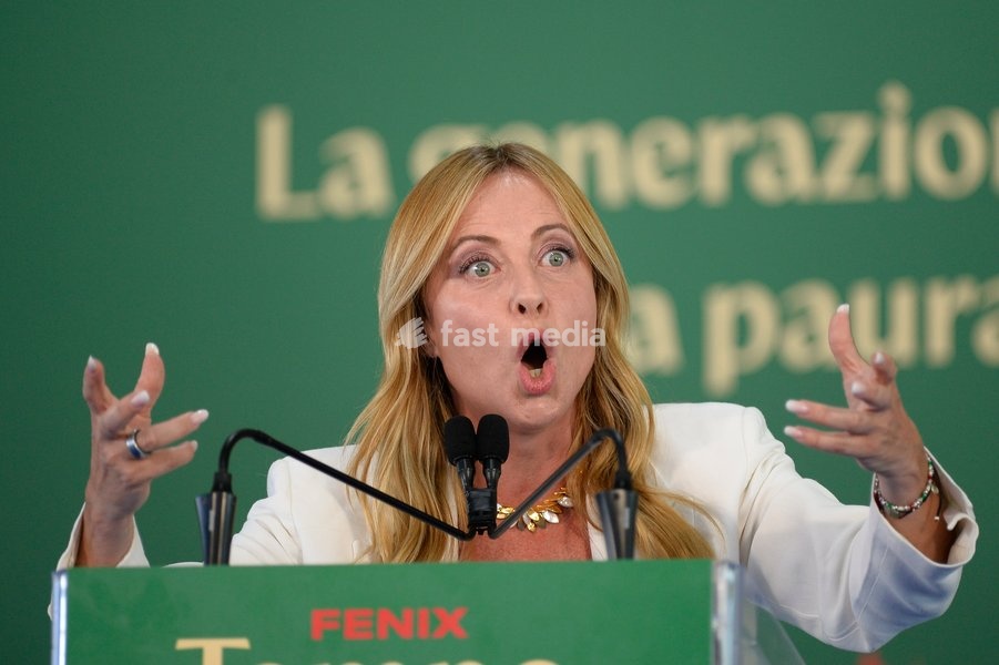 Italy, Rome, 20 September, 2026 : Fenix, meeting of 'Gioventu' Nazionale', youth organization of Fratelli d'Italia. Pictured : Premier Giorgfia Meloni