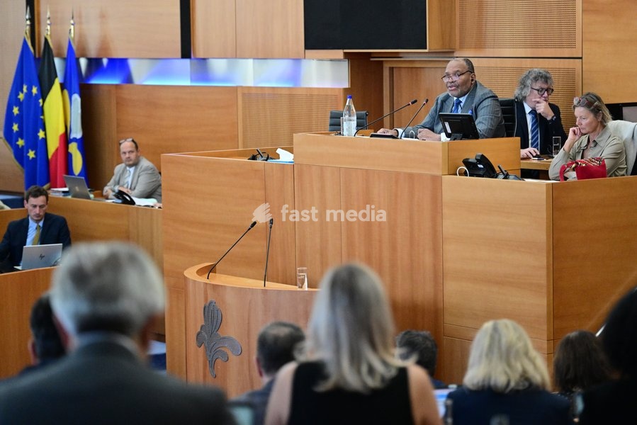 MR Bertin Mampaka Mankamba pictured during a plenary session of the Brussels Parliament in Brussels, Monday 21 September 2026. Today is the so-called Rentree, the first plenary session after the summer holidays