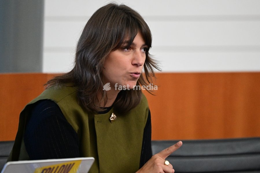Aline Godfrin pictured during a plenary session of the Brussels Parliament in Brussels, Monday 21 September 2026. Today is the so-called Rentree, the first plenary session after the summer holidays