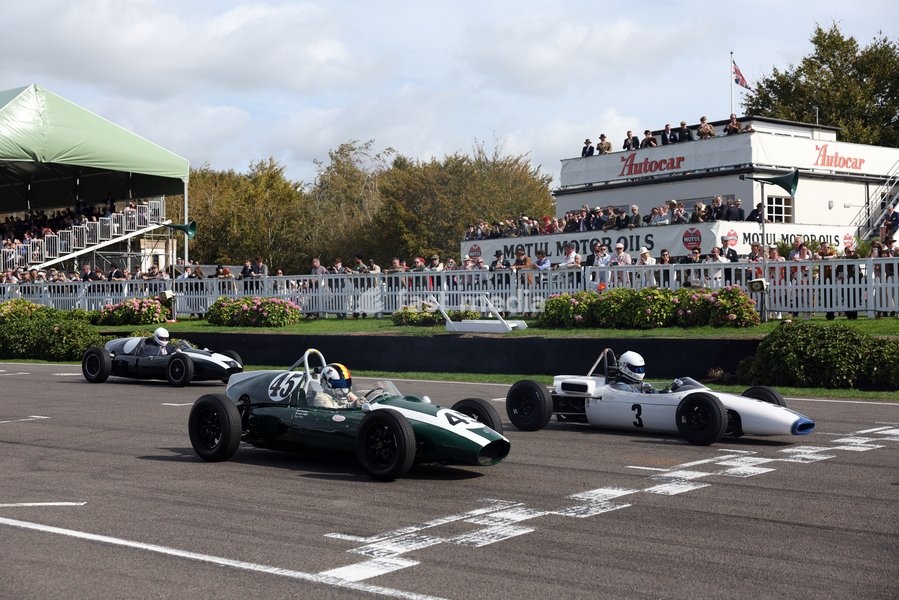 A general view of vintage racing on day three of Goodwood Revival presented by Dunlop at the Goodwood Motor Circuit in Chichester, West Sussex. Picture date: Sunday September 20, 2026. This year's Revival is bringing La Dolce Vita to life with a track parade of over 300 Vespas and vintage scooters,…