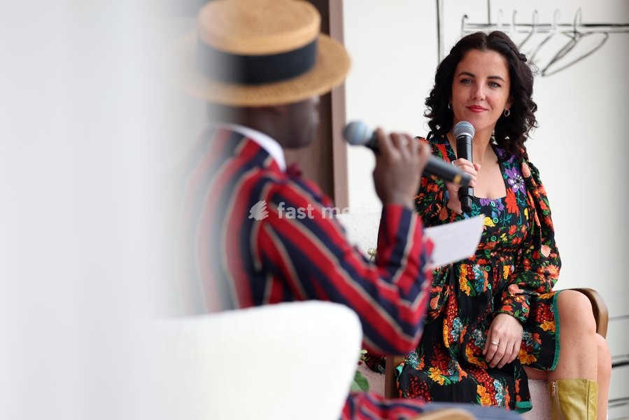 Actress Jamie-Lee O'Donnell speaks with Dandy Wellington in the Revival Style Village on day two of Goodwood Revival presented by Dunlop at the Goodwood Motor Circuit in Chichester, West Sussex. Picture date: Saturday September 19, 2026. This year's Revival is bringing La Dolce Vita to life with a…