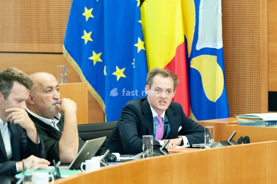 Gilles Verstraeten pictured during a plenary session of the Brussels Parliament in Brussels, Saturday 20 September 2025. Today is the so-called Rentree, the first plenary session after the summer holidays