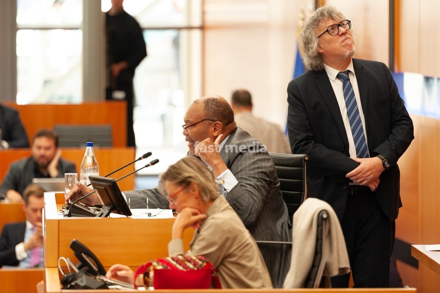 MR Bertin Mampaka Mankamba pictured during a plenary session of the Brussels Parliament in Brussels, Saturday 20 September 2025. Today is the so-called Rentree, the first plenary session after the summer holidays
