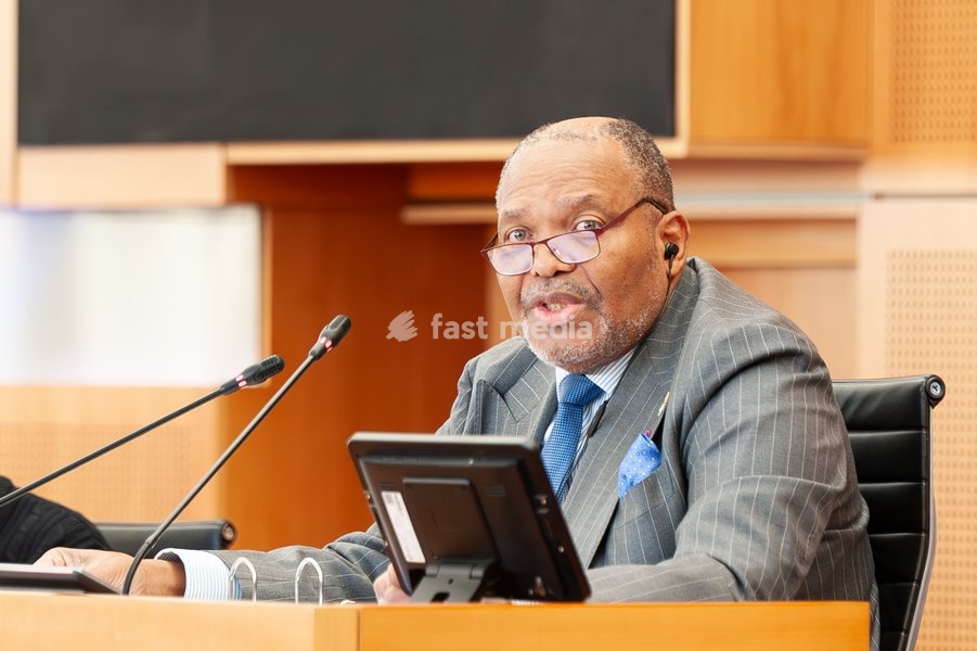 MR Bertin Mampaka Mankamba pictured during a plenary session of the Brussels Parliament in Brussels, Saturday 20 September 2025. Today is the so-called Rentree, the first plenary session after the summer holidays