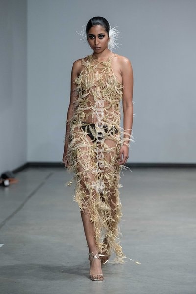 A model walks the runway during the Onalaja Spring Summer 2027 show at London Fashion Week, London, UK, 17 September 2026