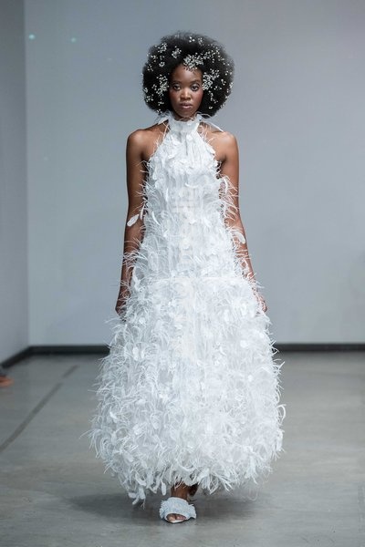A model walks the runway during the Onalaja Spring Summer 2027 show at London Fashion Week, London, UK, 17 September 2026