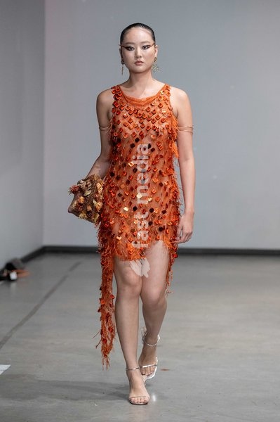 A model walks the runway during the Onalaja Spring Summer 2027 show at London Fashion Week, London, UK, 17 September 2026