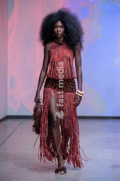 A model walks the runway during the Onalaja Spring Summer 2027 show at London Fashion Week, London, UK, 17 September 2026