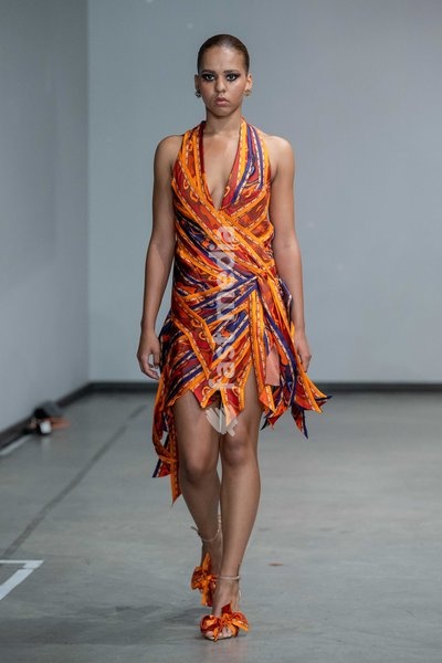 A model walks the runway during the Onalaja Spring Summer 2027 show at London Fashion Week, London, UK, 17 September 2026