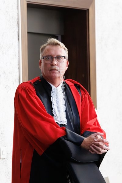 Public Prosecutor Serge Malefason pictured during the composition of the jury for the trial of C. Vanhaverbeke (48), who is facing charges of double murder and attempted murder, before the Assize Court of West-Flanders Province in Brugge, on Monday 21 September 2026