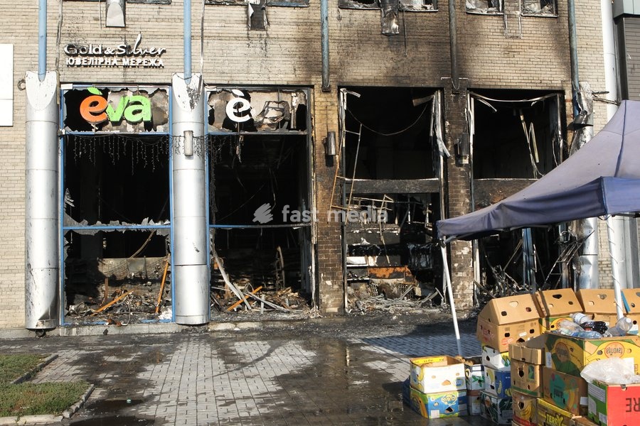 The New Continent shopping centre shows extensive damage after being set ablaze by a targeted Russian jet-drone strike on Saturday evening, September 19, 2026, Dnipro, Ukraine, September 20, 2026