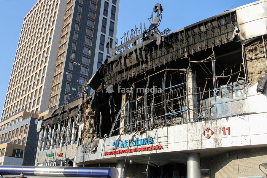 The New Continent shopping centre shows extensive damage after being set ablaze by a targeted Russian jet-drone strike on Saturday evening, September 19, 2026, Dnipro, Ukraine, September 20, 2026