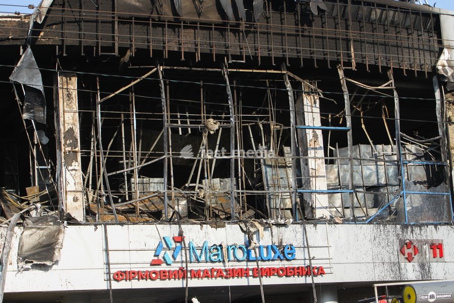 The New Continent shopping centre shows extensive damage after being set ablaze by a targeted Russian jet-drone strike on Saturday evening, September 19, 2026, Dnipro, Ukraine, September 20, 2026