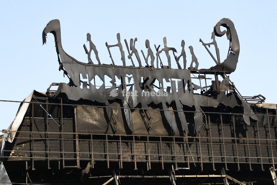 The New Continent shopping centre shows extensive damage after being set ablaze by a targeted Russian jet-drone strike on Saturday evening, September 19, 2026, Dnipro, Ukraine, September 20, 2026