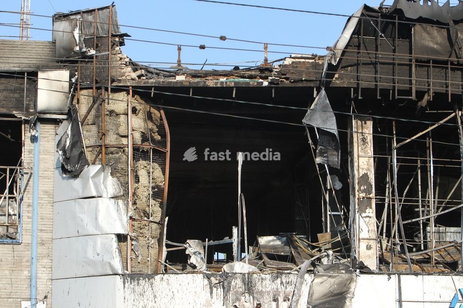 The New Continent shopping centre shows extensive damage after being set ablaze by a targeted Russian jet-drone strike on Saturday evening, September 19, 2026, Dnipro, Ukraine, September 20, 2026