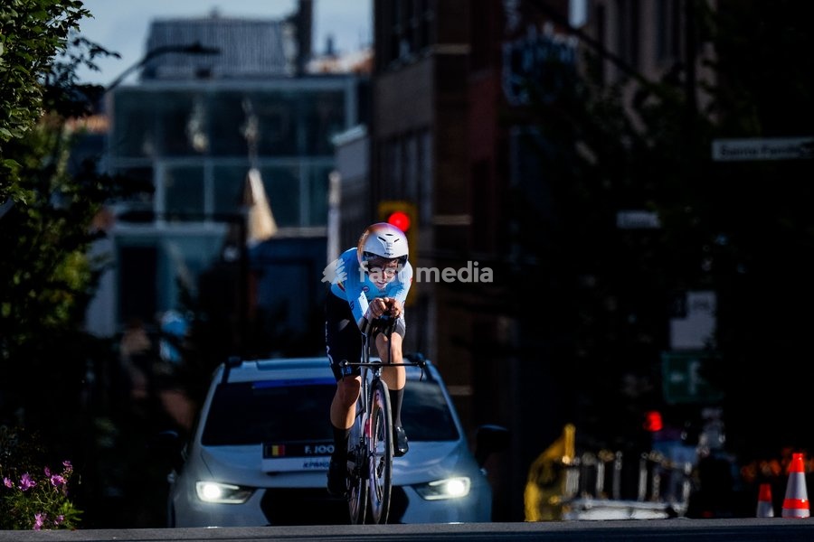 Belgian Febe Jooris is pictured in action during the women's U23 individual time trial race (20,3km) at the cycling UCI Road World Championship, in Montreal, Canada, Monday 21 September 2026