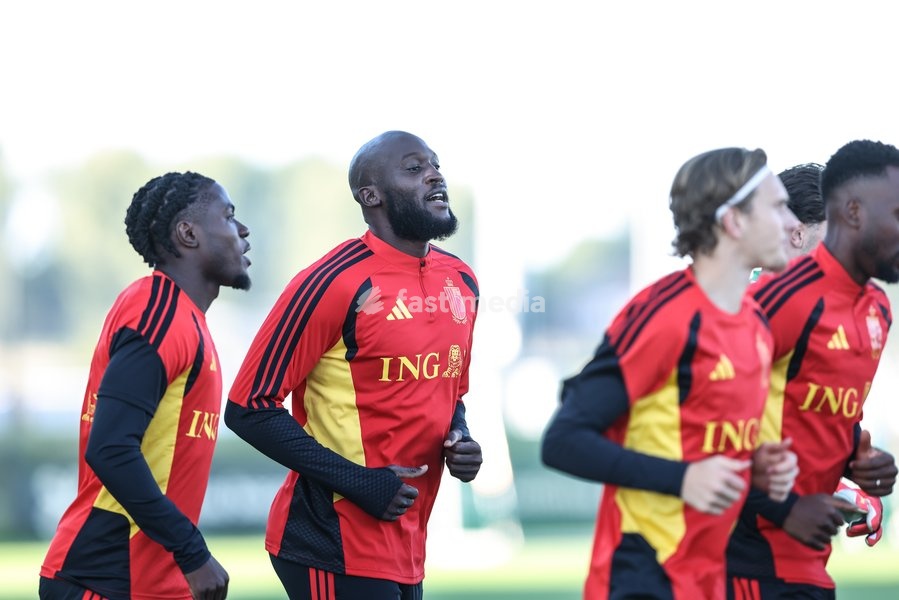 Belgium's Romelu Lukaku pictured during a training session of the Red Devils, the Belgian national soccer team, at the national training center in Tubize, Monday 21 September 2026. The team is preparing for fixtures in the UEFA Nations League competition