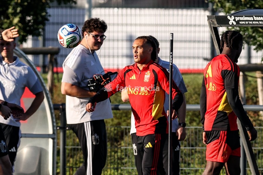 Belgium's Diego Da Silva Moreira pictured during a training session of the Red Devils, the Belgian national soccer team, at the national training center in Tubize, Monday 21 September 2026. The team is preparing for fixtures in the UEFA Nations League competition