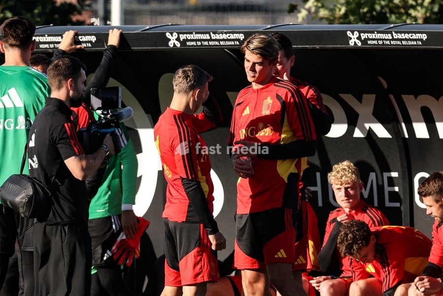 Belgium's Charles De Ketelaere pictured during a training session of the Red Devils, the Belgian national soccer team, at the national training center in Tubize, Monday 21 September 2026. The team is preparing for fixtures in the UEFA Nations League competition