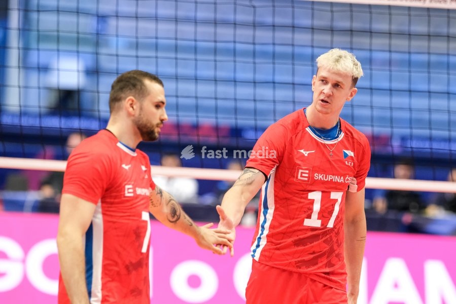 Marek Šotola of Czechia during the Belgium vs Czechia match at Final Eight of the CEV Enel EuroVolley 2026 Men at PalaVela in Turin, Italy, on September 21, 2026. Belgium wins the match against Czechia with a score 3-1