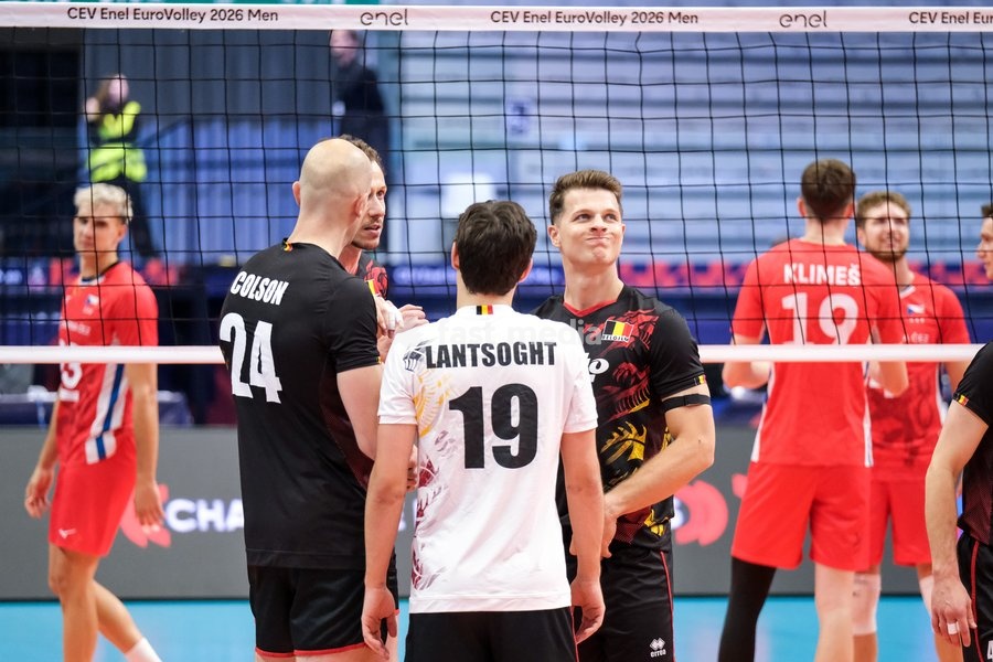 Seppe Rotty of Belgium during the Belgium vs Czechia match at Final Eight of the CEV Enel EuroVolley 2026 Men at PalaVela in Turin, Italy, on September 21, 2026. Belgium wins the match against Czechia with a score 3-1