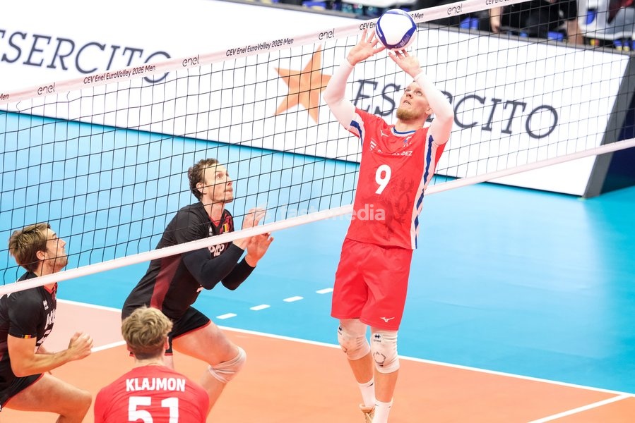 Belgium vs Czechia at Final Eight of the CEV Enel EuroVolley 2026 Men at PalaVela in Turin, Italy