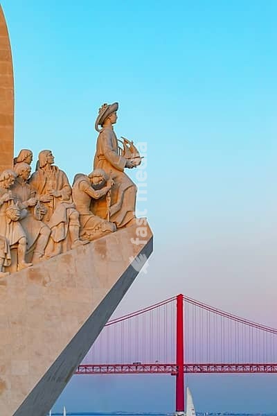 Monument to the Discoveries (Padrao dos Descobrimentos) at sunset, Belem, Lisbon, Portugal