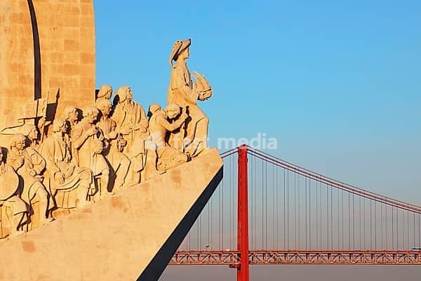Monument to the Discoveries (Padrao dos Descobrimentos) at sunset, Belem, Lisbon, Portugal