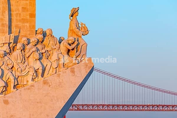 Monument to the Discoveries (Padrao dos Descobrimentos) at sunset, Belem, Lisbon, Portugal