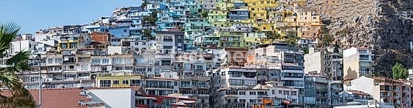 Colorful Buildings in the Kusadasi City. Turkey