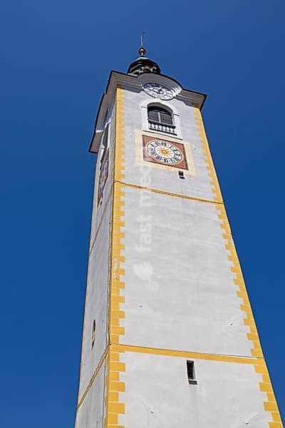 Church tower, cerkveni zvonik v Kamniku church, Šutna, Kamnik, Upper Carniola, Slovenia