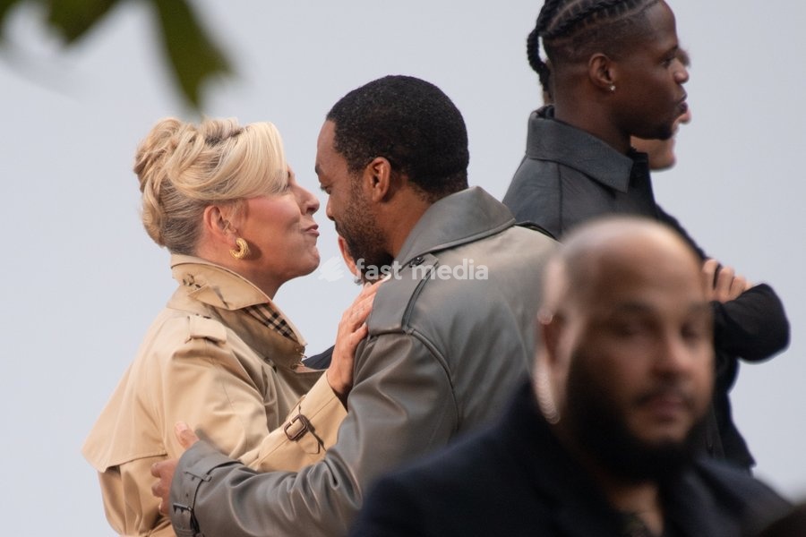 (L-R) - Hannah Walters, Stephen Graham and Chiwetel Ejiofor attends Burberry's SS27 Runway Show during London Fashion Week at Chelsea College of Arts, London, England, UK on Monday 21 September, 2026