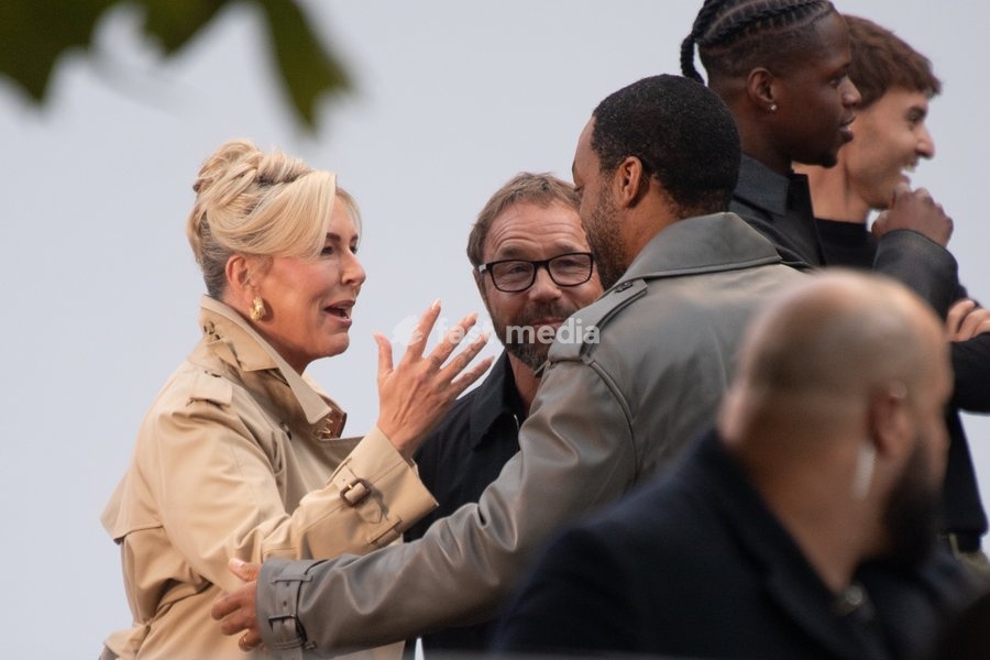 (L-R) - Hannah Walters, Stephen Graham and Chiwetel Ejiofor attends Burberry's SS27 Runway Show during London Fashion Week at Chelsea College of Arts, London, England, UK on Monday 21 September, 2026