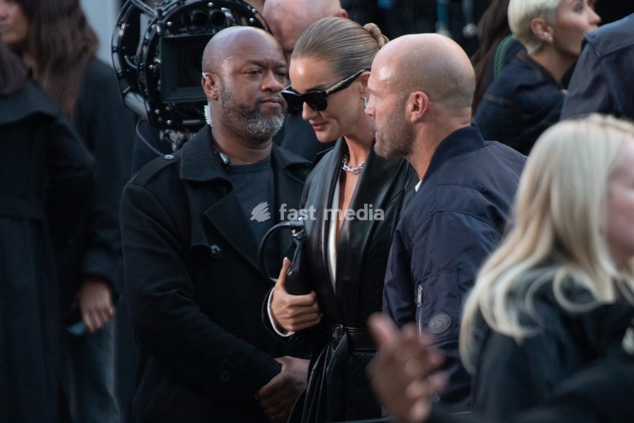 Rosie Huntington Whiteley and husband Jason Statham attends Burberry's SS27 Runway Show during London Fashion Week at Chelsea College of Arts, London, England, UK on Monday 21 September, 2026