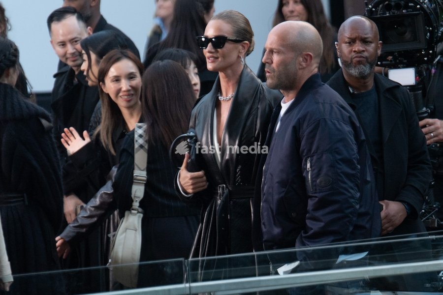 Rosie Huntington Whiteley and husband Jason Statham attends Burberry's SS27 Runway Show during London Fashion Week at Chelsea College of Arts, London, England, UK on Monday 21 September, 2026