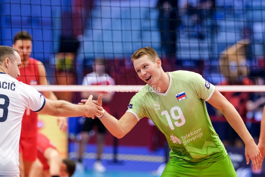 Slovenia vs Serbia at Final Eight of the CEV Enel EuroVolley 2026 Men at PalaVela in Turin, Italy