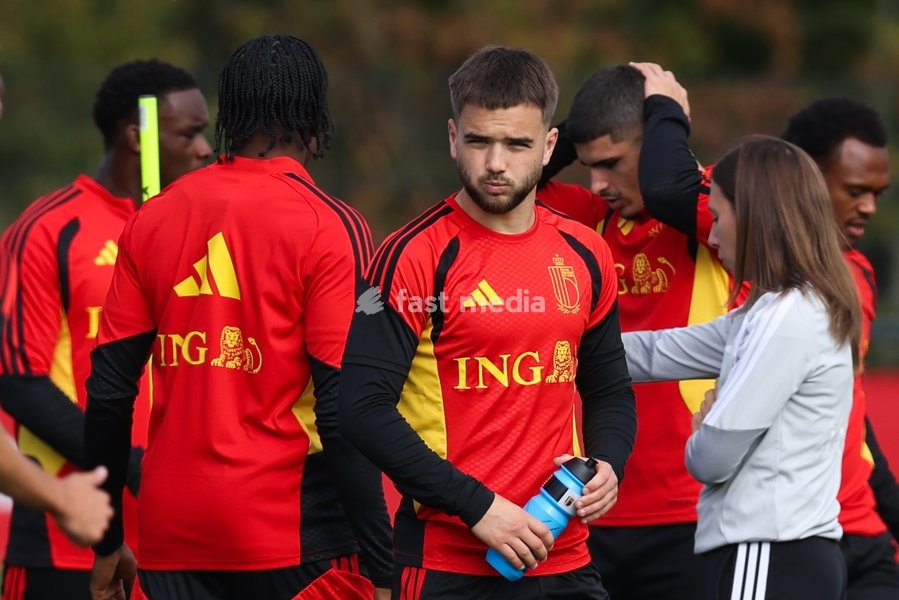 Belgium's Nicolas Raskin pictured during a training session of the Red Devils, the Belgian national soccer team, at the national training center in Tubize, Tuesday 22 September 2026. The team is preparing for fixtures in the UEFA Nations League competition
