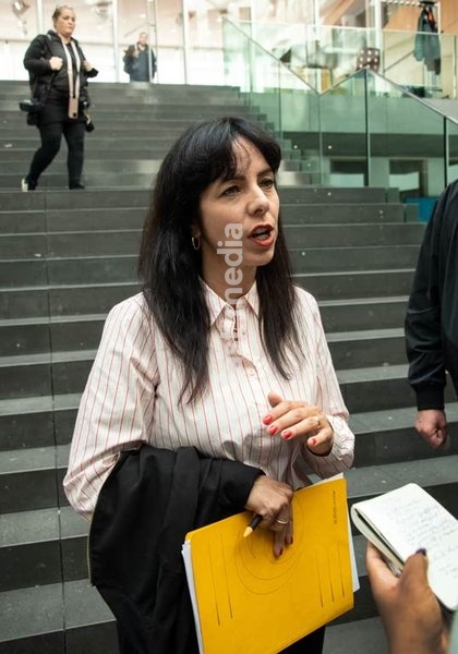 Elif Eralp, lawyer and politician, Die Linke, Germany; the lead candidate for the party ‘Die Linke’ at the Federal Press Conference following the party’s victory in the House of Representatives elections in Berlin. She is giving interviews ahead of the press conference. Berlin, 21 September 2026