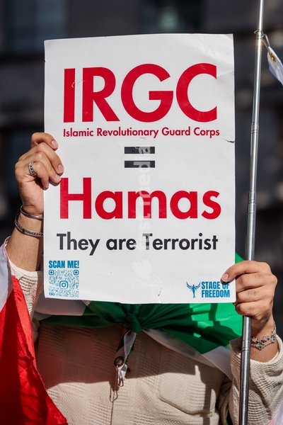 Richmond Terrace, London, UK. 20th Sept 2026. The Iranian diaspora and allies gather opposite Downing Street ahead of a powerful march to mark the fourth anniversary of the state killing of Mahsa Amini